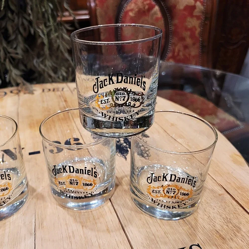 Set of 6 Vintage JACK DANIELS Whiskey Bar Glasses